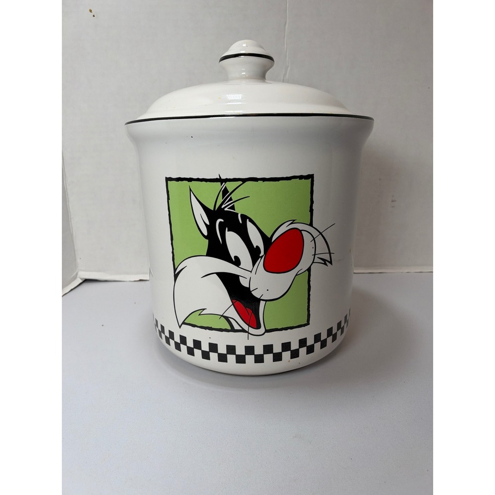 Rare VTG 1993 Warner Bros Sylvester the Cat Cookie Jar Looney Tunes Ceramic